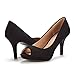 DREAM PAIRS Women's City_ot Black Fashion Stilettos Peep Toe Pumps Heels Shoes Size 6.5 B(M) US