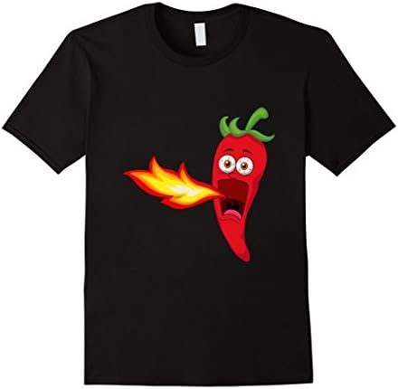 Mens Funny Chili Pepper Hot Sauce T-Shirt Large Black