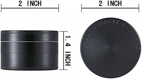 LIHAO Grinder Garrantie à Vie, 2”(5cm) Grinder en Zinc Alliage en 4 pièces - Noir - Cuisine A Vivre LIHAO Grinder Garrantie à Vie, 2”(5cm) Grinder en Zinc Alliage en 4 pièces - Noir
