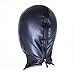 Leather Bondage Mask,Eyes Mouth Breathable Restraint Head Hood,Sex Toys,for Unisex Adults Couples,BDSM/LGBT Blackthumb 3