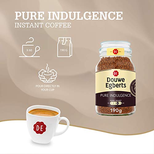 Douwe Egberts Pure Indulgence Instant Coffee in Jar, Dark Roast, 6.7