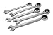 ARES 70058 | 5pc Metric Ratcheting Combination Wrench Set | 72 Tooth Ratchet Mechanism Works with a 5 Degree Sweep for Confined Areas