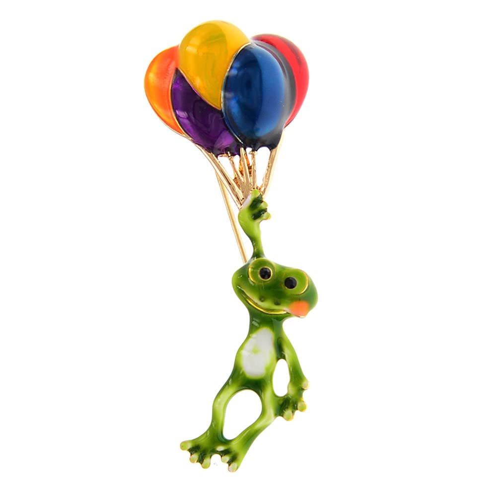 Cute Hot Air Balloon Brooch Enamel Pin Badge Personality Funny Frog Pin Button Collar Coat Western Accessories for Women Men Jewelry Shirt Office Casual Brooch Pins Gifts