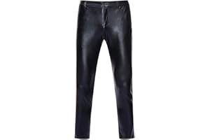 NewL Mens Night Club Skinny Shiny Gold Coated Metallic Pants Stage Perform Singer Disco Trousers