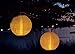 Allsop Home and Garden Soji Original 10â€ Round LED Outdoor Solar Lantern, Handmade with Weather-Resistant UV Treated Nylon, Stainless Steel Hardware, Auto sensor on/off, Chinese Style Globe Light, White w/ Amber LED (1-count)