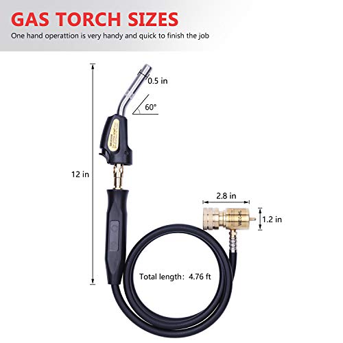 Propane Torch Hand Hose, Mapp Gas Torch,Welding Torch,Hose Length 1.5M
