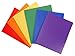 STEMSFX 6 Pack Heavy Duty Plastic 2 Pocket Folder (Assorted Colors) for Letter Size Papers, Includes Business Card Slot