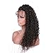 360 Frontal Wigs Full Lace Human Hair Wig Deep Curly 180% Density Natural Color Per-Plucked Baby Hair Around (16 Inch)