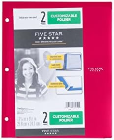 Five Star Plastic Folder, 2 Pocket - red