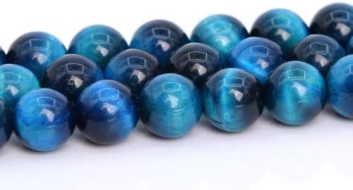 6MM Natural Blue Green Tiger Eye Beads Grade AAA Round Gemstone Loose Beads 15'',