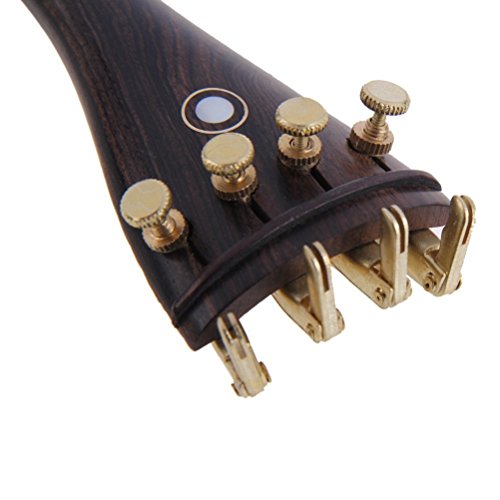 PIXNOR Natrual Ebony Wood Violin Pegs Chin Rest Tuners