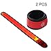 Techion 2 Pack LED Slap Armband/LED Snap on Bracelet with High Visibility for Cycling/Biking/Walking/Jogging/Running Gear