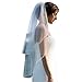 TBNA Bridal 2 Tiers Ivory Tulle Edge Bridal Veil Wedding Veil for Bride