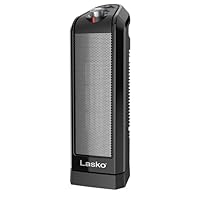 Lasko CT14650 Small Portable 1500W Oscillating Electric Ceramic Space Heater with Manual Thermostat and Overheat Safety Protection for Indoor Home Use