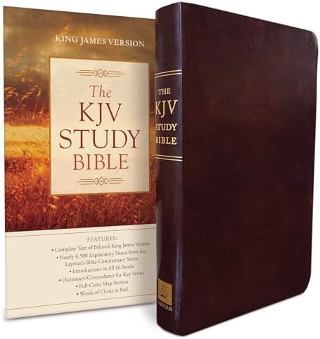 Holy Bible: King James Version, Study, Bonded Leather Edition, Red