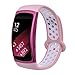 VIGOSS Compatible Gear Fit2 Band/Fit 2 Pro Band, Soft Silicone Watch Band Fitness Wristband Sport Replacement Strap for Samsung Gear Fit 2 Pro SM-R365 & Fit 2 SM-R360 Smartwatch(Pink/White)