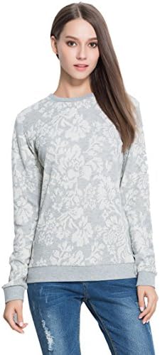 Sushi Kong Women's Long Sleeve Flowers Knitted Sweatshirt 8805M