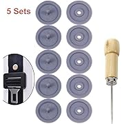 Y-Axis 5 x Seat Belt Button Buckle Clip Stop - Universal Fit Stopper Kit Light Grey (5 Sets)