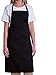 MHF Aprons Bib Aprons 1 Piece Pack-2 Waist Pockets- New Spun Poly-commercial Restaurant Kitchen-(Black)