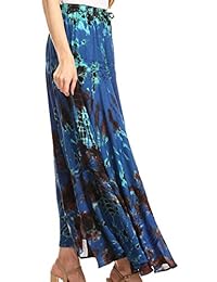 Sakkas Ester para dama Simple Boho Maxi Full Circle Tie-Dye falda con cintura elástica