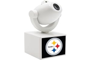 Sporticulture NFL American Football Pittsburgh Steelers - Adjustable Led Mini Spotlight Projector with 6 Team Logo Designs - Portable & Rechargeable Spotlight - Battery-Operated - 4.375” x 3.125”
