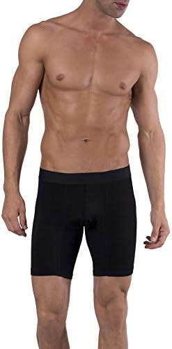 2-Pack Mens Modal Long Boxer Briefs / Black / L (36"-38")