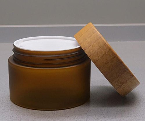 150ML 5oz Empty Amber PET Plastic Cosmetic Container Case with Natural Bamboo Cap Cream Lotion Box Ointments Bottle Food Bottle Makeup Pot Jar