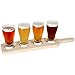 Lily's Home Beer Flight Paddle and Sample Tasting Set, Includes 4 Pilsner Glasses with 1 Attractive Wooden Tray, Best for Beer Lovers, Home Brewers, Professional Bars and Breweries, Set of 4