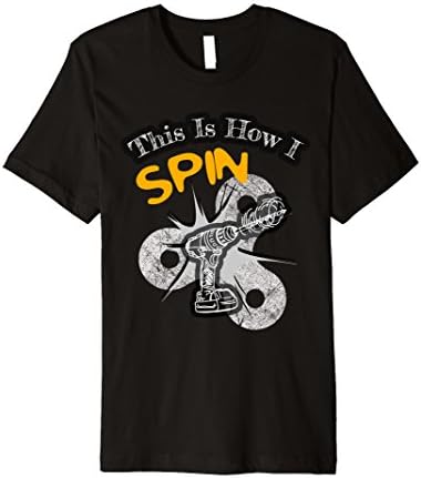 Mens This Is How I Spin Tee Fidget Spinner Wood Worker Drill Gift XL Black