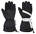 Simplicity Women's Waterproof 3M Thinsulate Winter Ski Gloves,Black Silver,M
