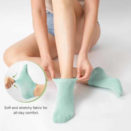 BambooHop Ankle Socks Women, 5 Pairs Bamboo Low Cut Ladies Trainer Socks, Breathable Seamless Short Summer Thin Socks