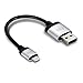 Just Mobile AluCable Mini Short Cable with 2.4A High Speed Aluminum Lightning Connector for iPhones, iPads, and iPods, Black/Silver (DC-158)