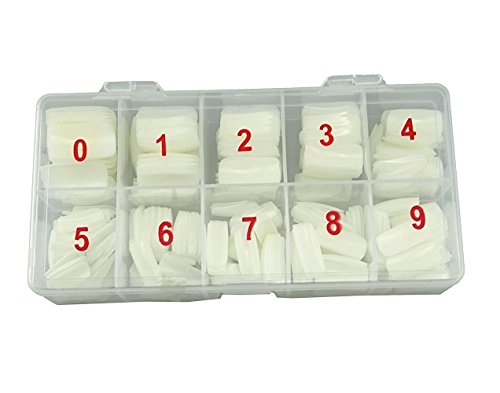 500pcs Artificial Nail Tip Natural Color Full Cover False Nail Tips + Box
