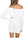 Simplee Apparel Women's Long Sleeve Off Shoulder Knitted Sweater Dress, White, One Size, Medium