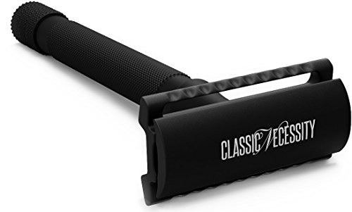Safety Razor with 40 Double Edge Razor Blades and Travel Case Leather Sleeve - the official gifts for men - Beginners Guide Included - Thumbnail 2