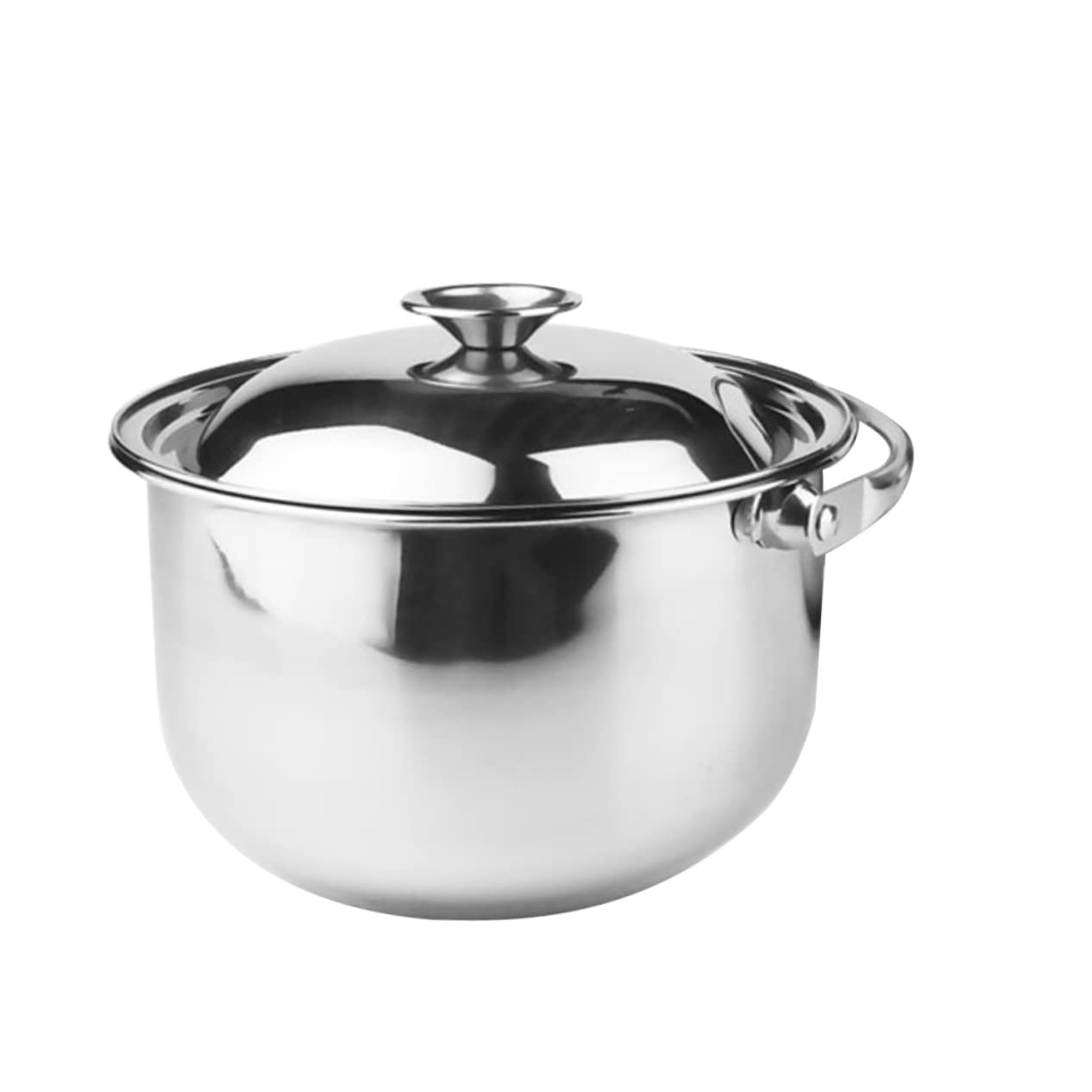 NAMOARLY Stainless Steel Soup Pot with Lid 7.48In Multipurpose Cooking Pot Heat Resistant Handle Flat Bottom for Even Heating Suitable for Gas and Induction Stoves Home and Restaurant Use