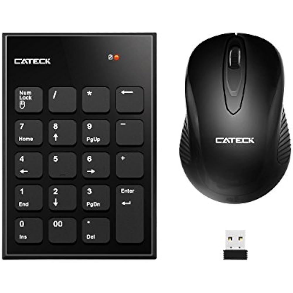 Numeric Keypad & Mouse Combo, Cateck 2.4G Wireless Mini USB Number Pad