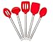 Silicone Kitchen Utensil Set - 5 Piece Premium Stainless Steel Handles.