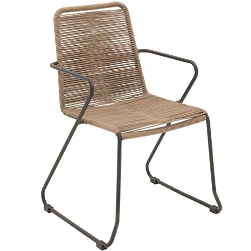 OUTLIV. Maranello Gartenmöbelset 5tlg. Stahl/Teak/Rope, Tisch 180x90, Stapelsessel 60,5x55, Gestell in Anthrazit… – Bild 7