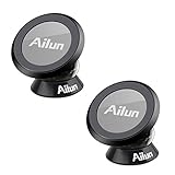 Magnetic Car Mount Holder,by Ailun[2Pack] Stylish 360° Rotation Magnet Phone Holder for iPhone X/8/8+7/6/6s,Galaxy S9/S9+ & more other Smartphone,GPS,Dashboard Mount,Sticks on Any Flat Surface[Black]