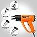 Heat Gun Variable Temperature, Yome 1800W 140℉~1112℉（60℃- 600℃） Hot Air Gun with 2 Speed-Setting, Overload Protection, 4 Nozzle Attachments for Shrink Wrapping, Crafts, Cell Phone Repairs, Orange