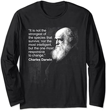 Unisex Charles Darwin Portrait quote Evolution Atheist shirt 2XL Black