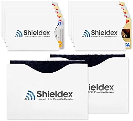 RFID Blocking Sleeves - 10 Credit Card Protector &amp; 2 Passport Protection Sleeve Set - Identity Theft Protection for Men and Women - Travel Case Set - Fits in Your Wallet or Purse For Easy Use