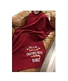 CUTIEE This is My Hallmark Chiristmas Movie Watching Blanket Home Fleece Blanket Red Throw Blanket for Couch Bed Soft Microfiber Fuzzy Flannel Blanket for Holiday 51x63 Inches (Red, One Size)