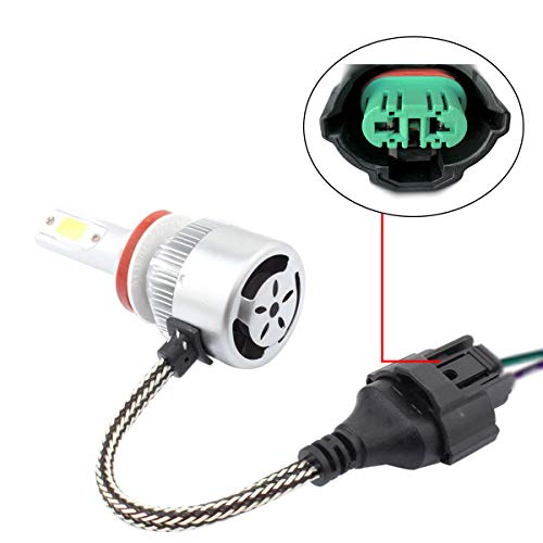 H8 H11 LED Headlight Bulb Connector for Vehicle Headlight Fog Light Replacement Female Socket Wire Harness 2Pcs