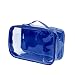 Clear Toiletry Makeup Bag, Cosmetic Organizer, Travel Case, PVC Plastic w/Handle (Royal Blue)