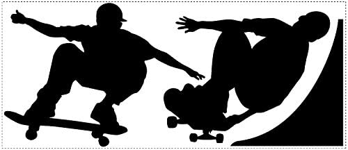 Skateboarder Doing Tricks, Large Wall Decal22in X 10in Boys Girls Children