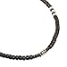 Green Nipa Hut Black Coco Bead Hawaiian Surfer Necklace with White Pukalet Shell Accents, Barrel Lock (22 in)
