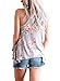 Sidefeel Women High Neck Floral Print Sleeveless Tank Top Small Grey
