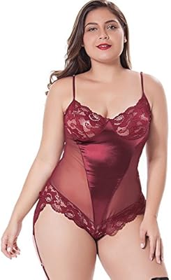 Donne Racy Lingerie Cicciona Ragazza Paffuto Fibre Artificiali Pizzo Rosso Cameriera Uniforme Giarrettiere Intimo Set Plus Large Size 3xl 4xl Xxxl Amazon It Sport E Tempo Libero